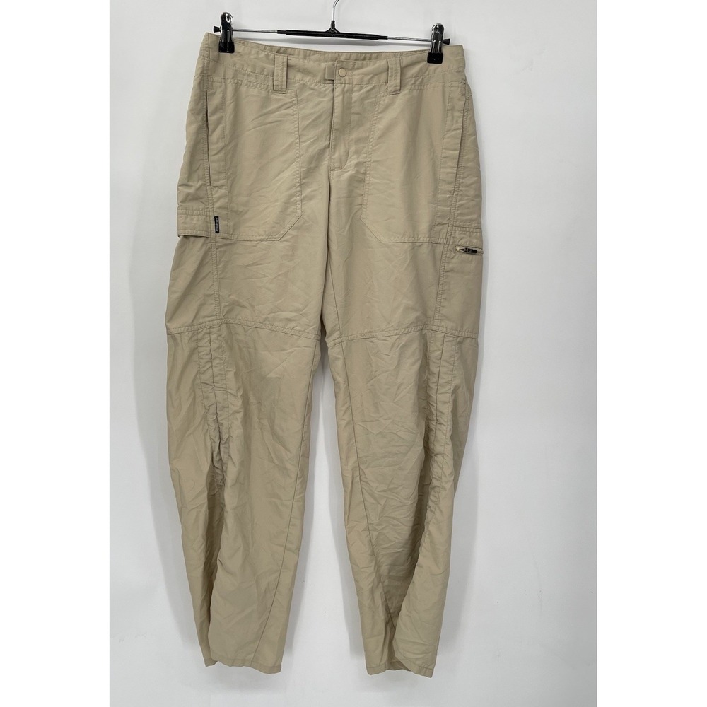 Patagonia Size 10 Cargo Pants Womens Tan Ruched Tie Cuff Hiking Utility
